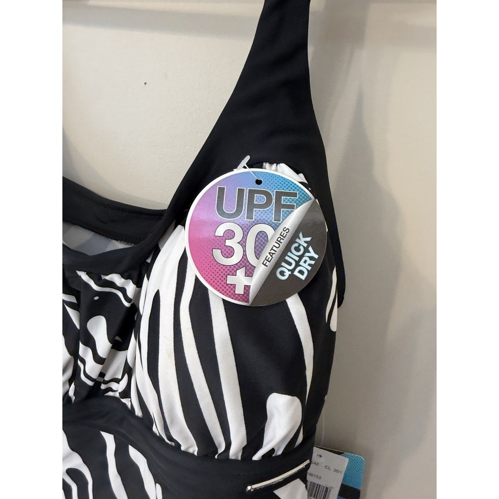 NWT ZeroXposur Women's Tankini Swim Top LIQUORICE Size 12 Swim Summer Pool Beach - Picture 3 of 16